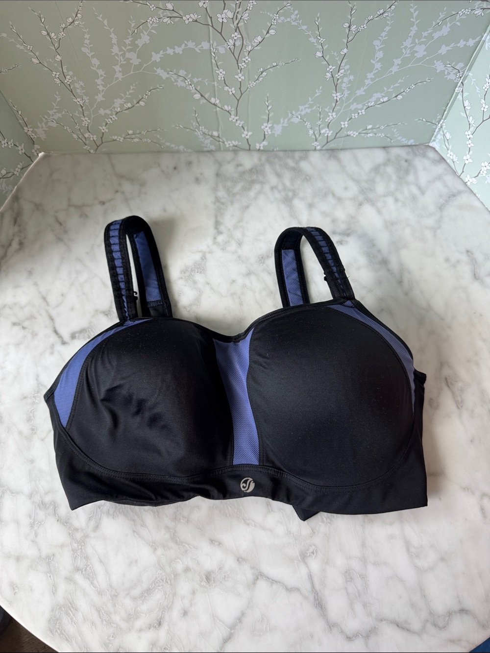 Soma Black and Navy Blue High-Impact Sports Bra